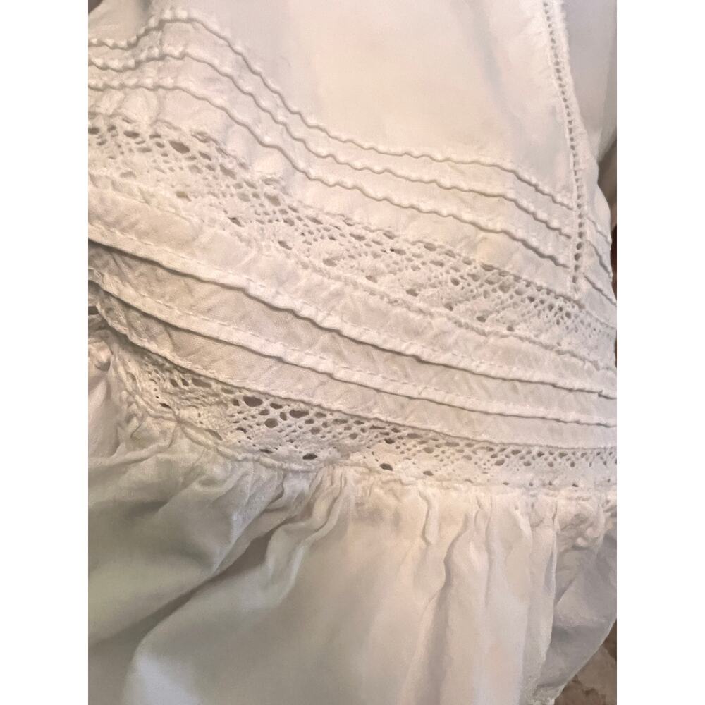 American Eagle white cotton lace ruffle maxi skirt cottage prairie Western Sm. - Picture 3 of 7